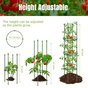 Joyhalo adjustable 3-tier tomato cage adapts to plant growth.