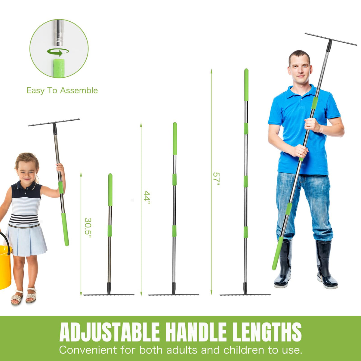 Joyhalo adjustable-length handle fits various user heights