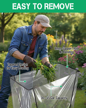 Joyhalo keeps bags upright and stable on uneven ground for easier filling.