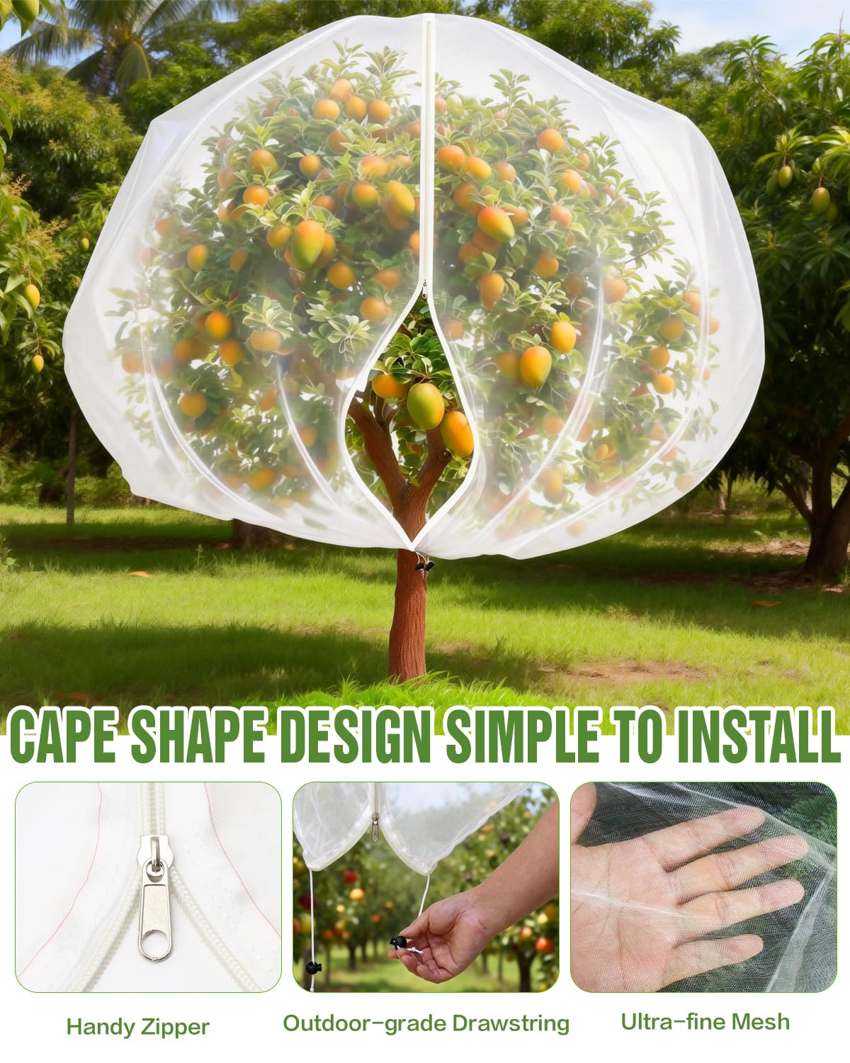 JoyHalo blueberry and vegetable protection net keeps pests away while enabling sun.