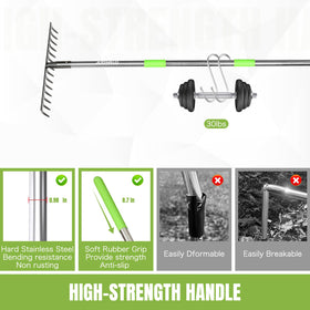 Joyhalo bow rake head wide reach for fast soil leveling
