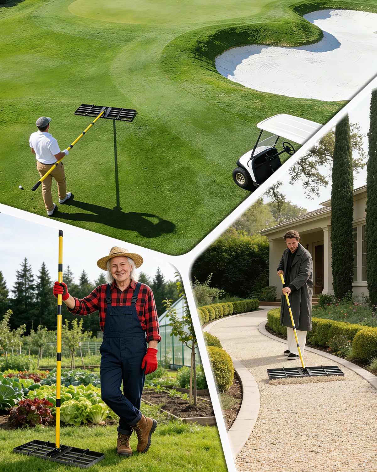 Joyhalo 78-inch adjustable handle offers flexible reach for large yards.
