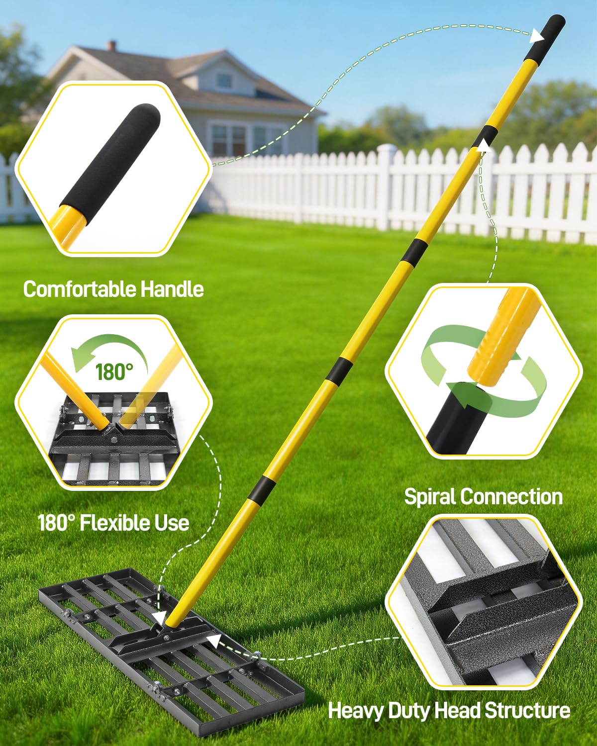 Joyhalo stainless steel construction resists rust for outdoor yard work.