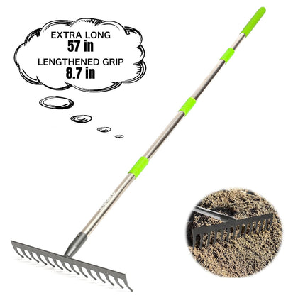 Joyhalo leaf rake with 14 tines for efficient leaf gathering