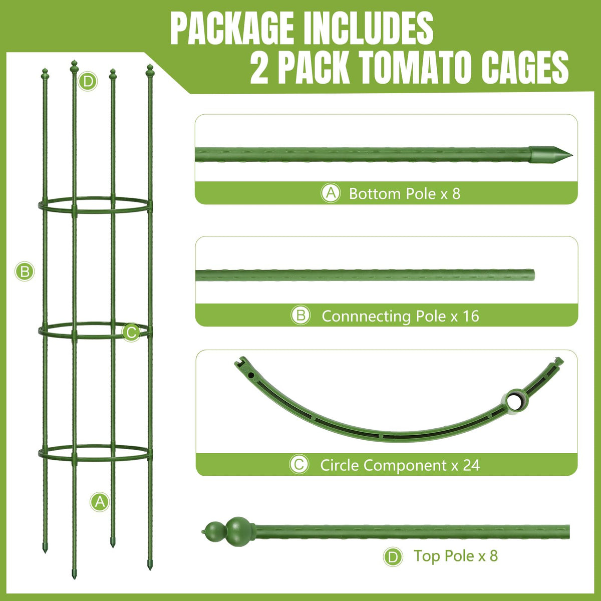Joyhalo multipurpose climbing plants support for tomatoes, beans, and more.