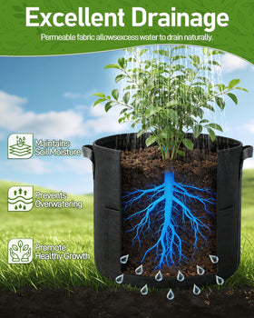 Joyhalo nonwoven fabric pot showing breathable material for healthy roots