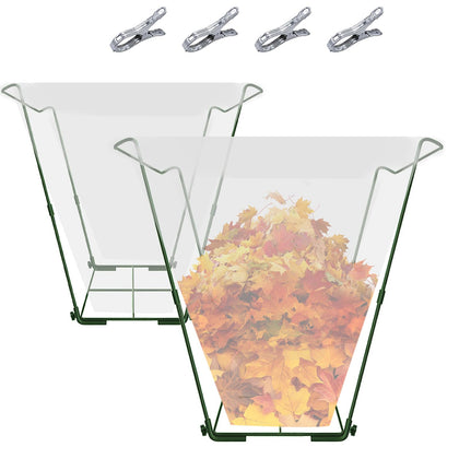 Joyhalo outdoor trash bag holder stand in foldable form keeps bags open during cleanup.