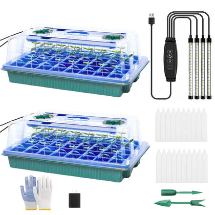 JoyHalo seed starter tray with grow light system providing full-spectrum illumination for healthy germination.