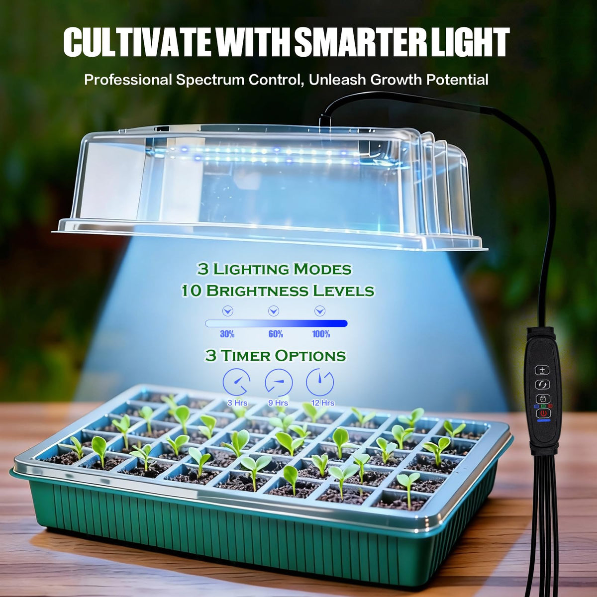 JoyHalo seed starter tray humidity dome enables controlled moisture for robust sprouts.
