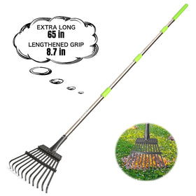 Joyhalo small rake head with leaves and 11 tines for efficient yard cleanup