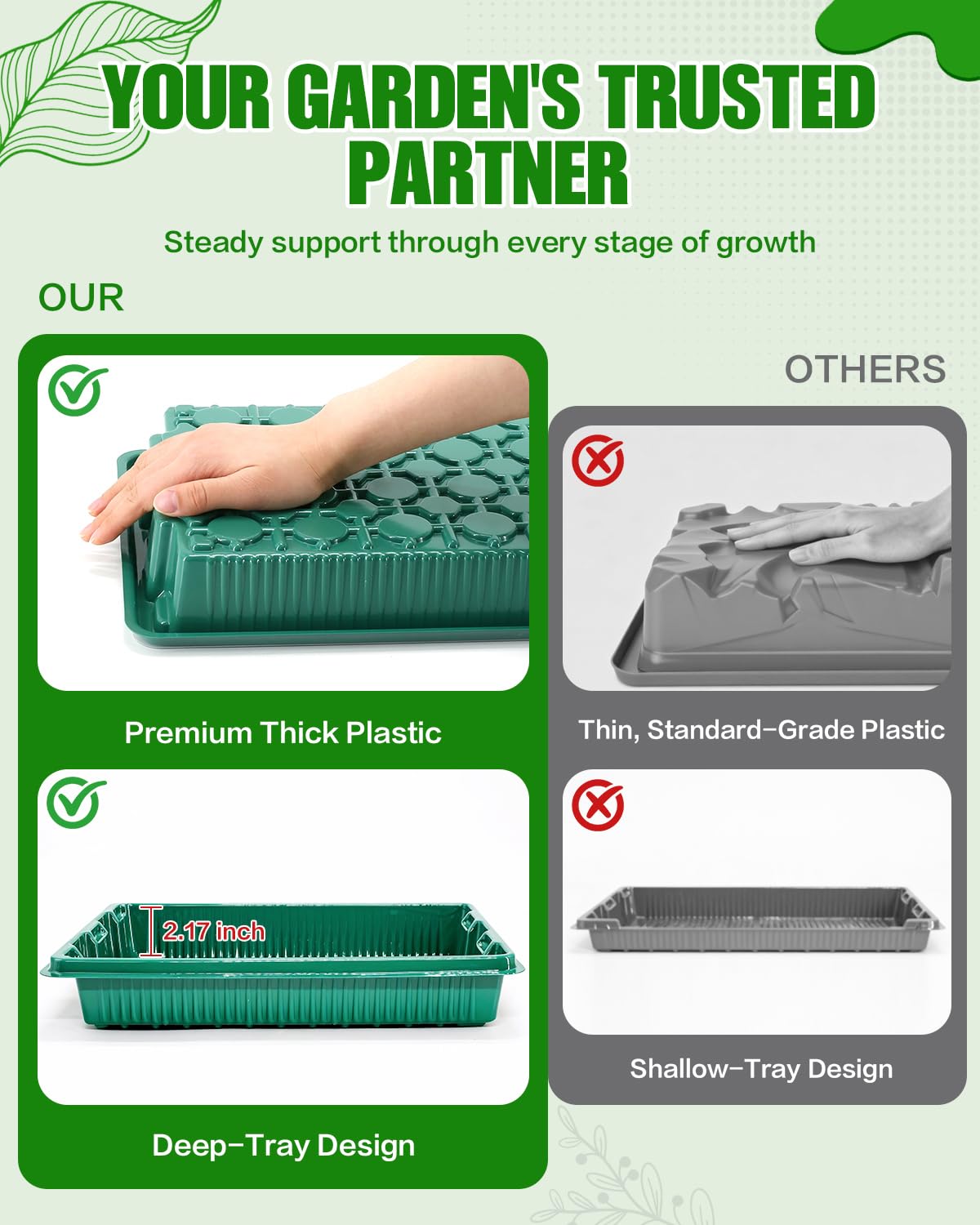 Joyhalo no-drain-hole design keeps surfaces clean during watering.