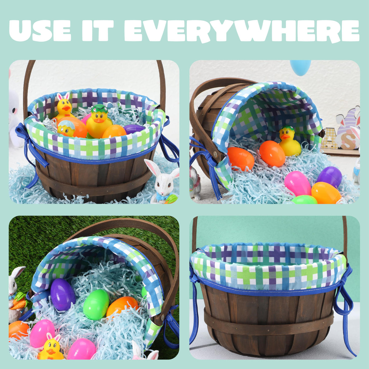 JOYIN Easter Basket filled with eggs and treats for display and gifting