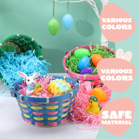 The JOYIN Easter basket with grass shreds inside adds festive decoration.