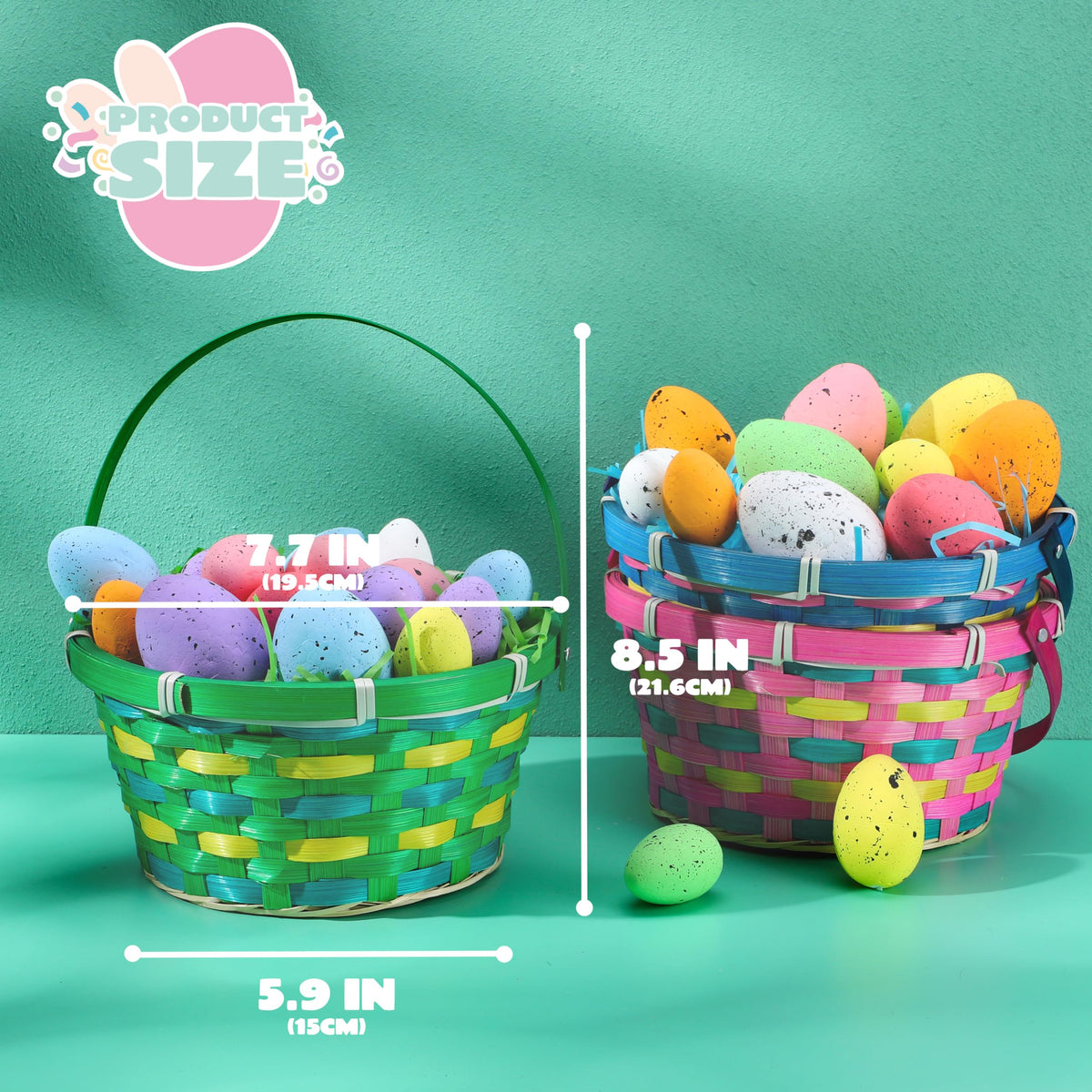 The JOYIN Easter basket is reusable for treats and crafts.