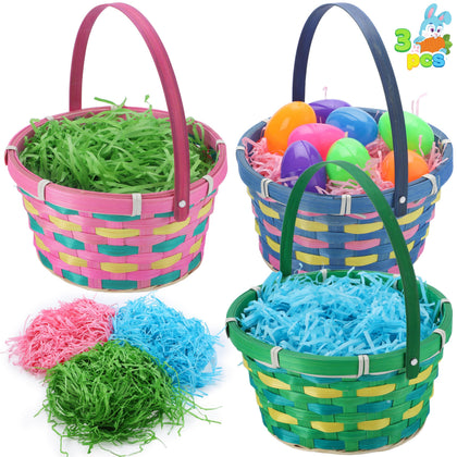 The JOYIN Easter basket trio ready for egg hunts and party favors.