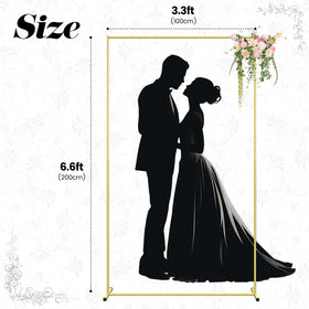 JOYOUSQ square gold arch offers stable base for reliable wedding displays.