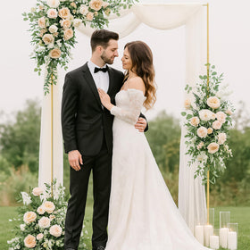 JOYOUSQ wedding-ceremony arbour adds elegant balloon or floral accents.