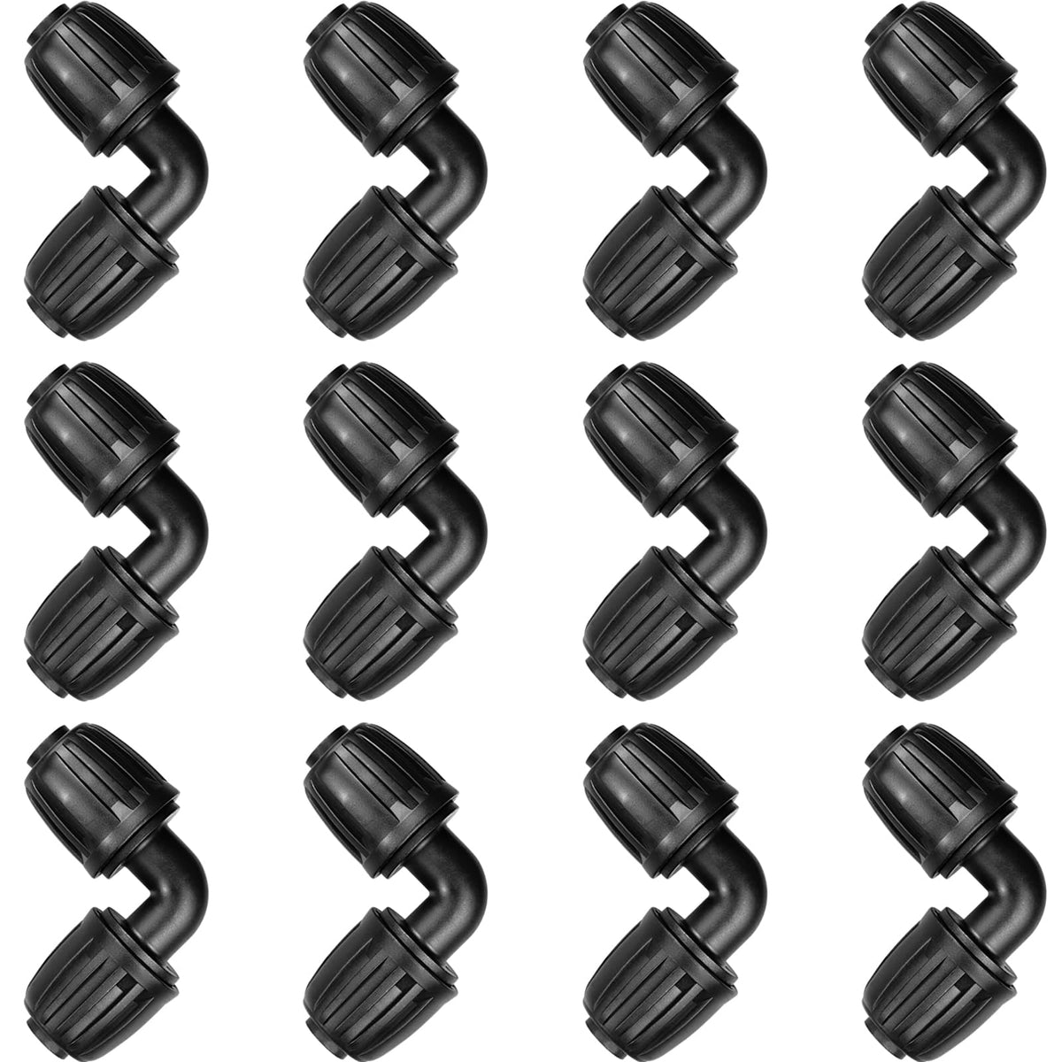 JOYPRO barbed locked elbow connector for 1/2 in tubing, easy leak-proof setup.