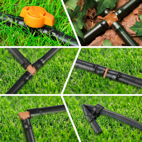 JoyPRO fittings with 5 elbows for versatile routing in garden beds.