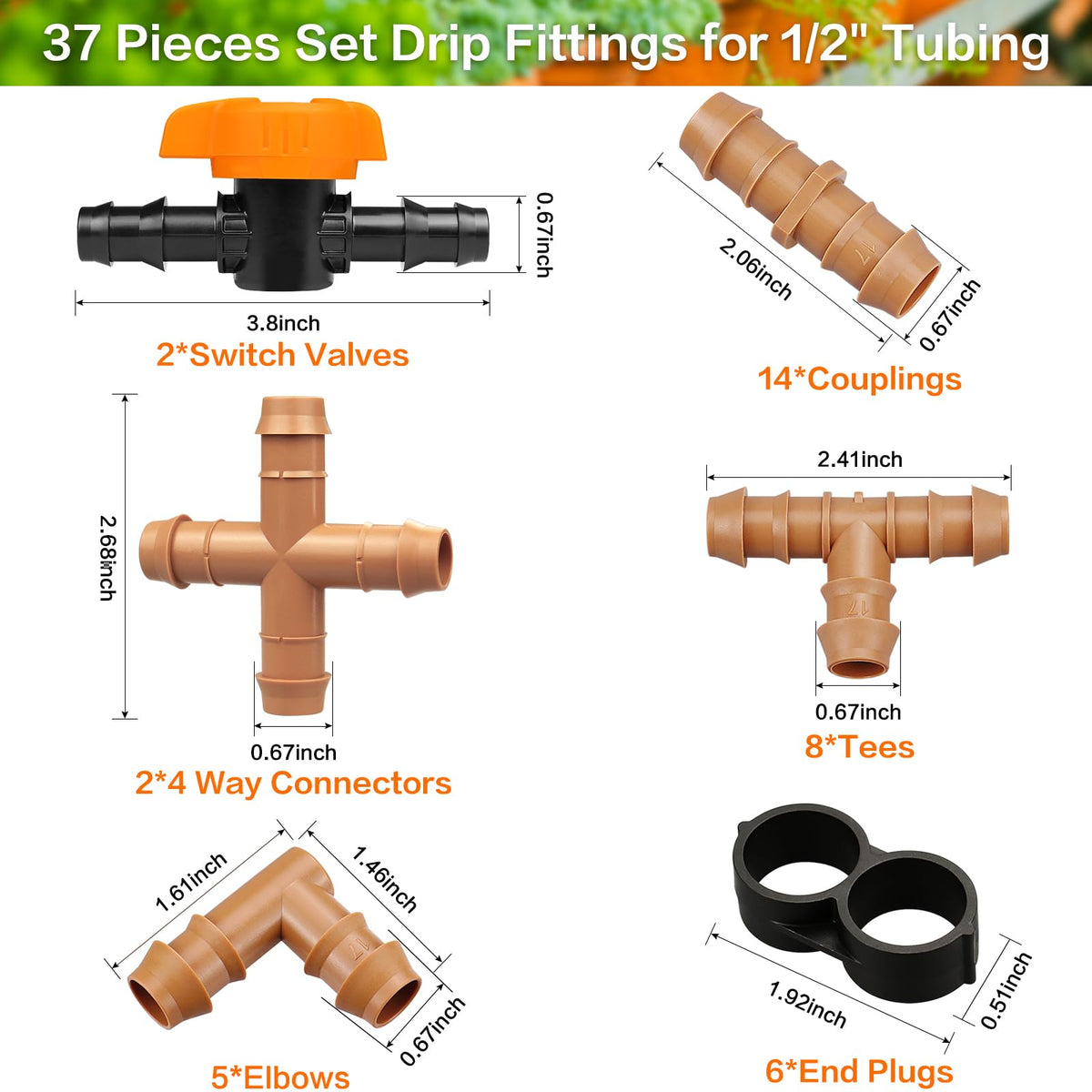JoyPRO fittings show 8 tees for flexible branch irrigation.