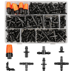 JOYPRO couplings for 1/4 inch tubing enabling leak-free connections in gardens.