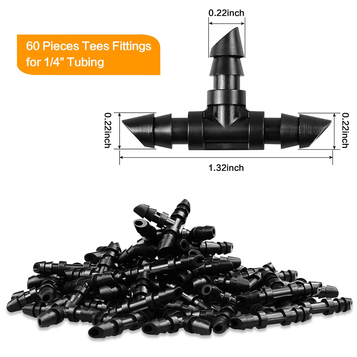 JoyPro durable plastic barbed tee provides secure, leak-resistant connections.