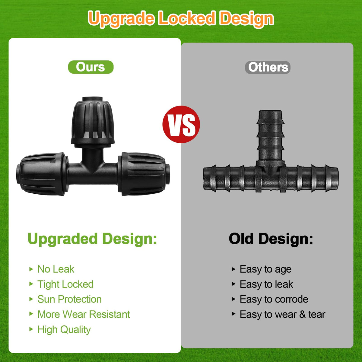 JOYPRO barbed-tees made of durable plastic resist weather and chemicals for long-lasting use.