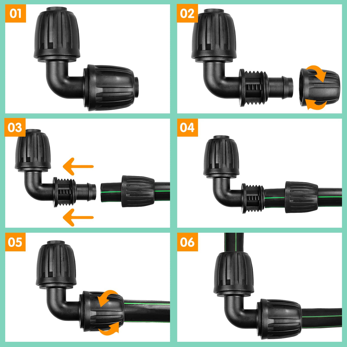 JOYPRO fits 1-2in drip tubing, enabling flexible layouts.