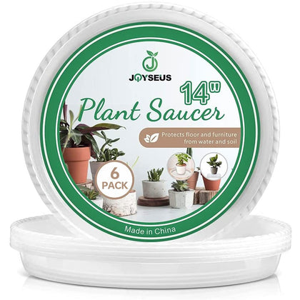 JOYSEUS plant saucer 13 inch front view shows durable build for heavy pots