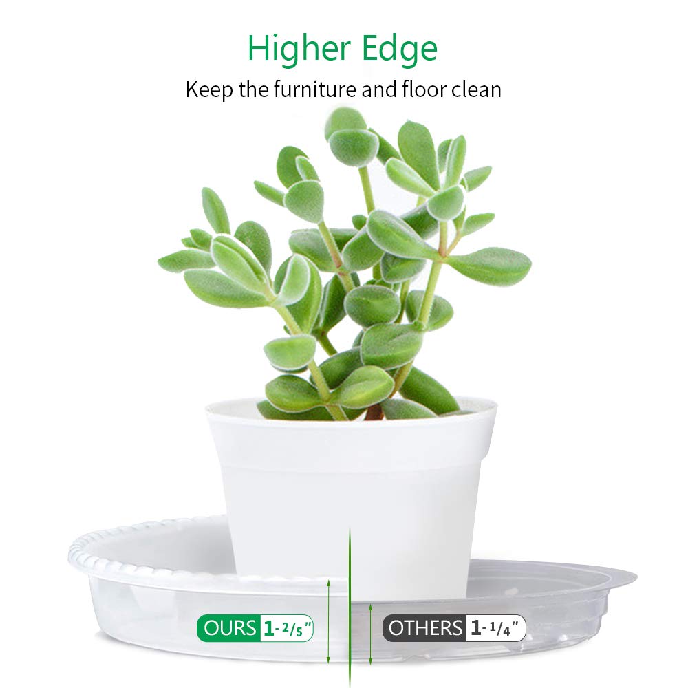 JOYSEUS plant saucer 13 inch transparent design highlights water monitoring capability