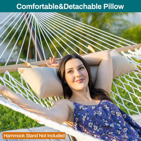 JoyView rope hammock with 450 lb capacity supports two adults outdoors