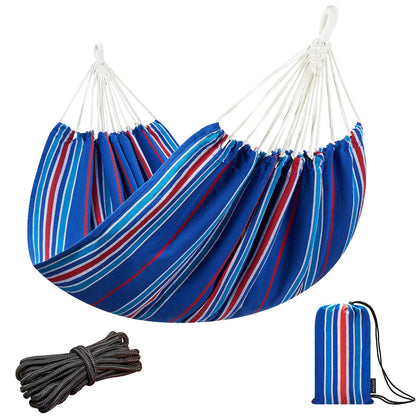 JoyView Brazilian double hammock bed-86-6in, ideal for two outdoors.