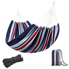 JoyView Brazilian double hammock setup enables two-person outdoor lounging.
