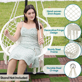 JoyView hammock chair cushions close-up highlighting the included seat and back cushions