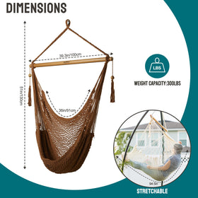 JoyView hammock chair extra-large dimensions support a comfortable lounge