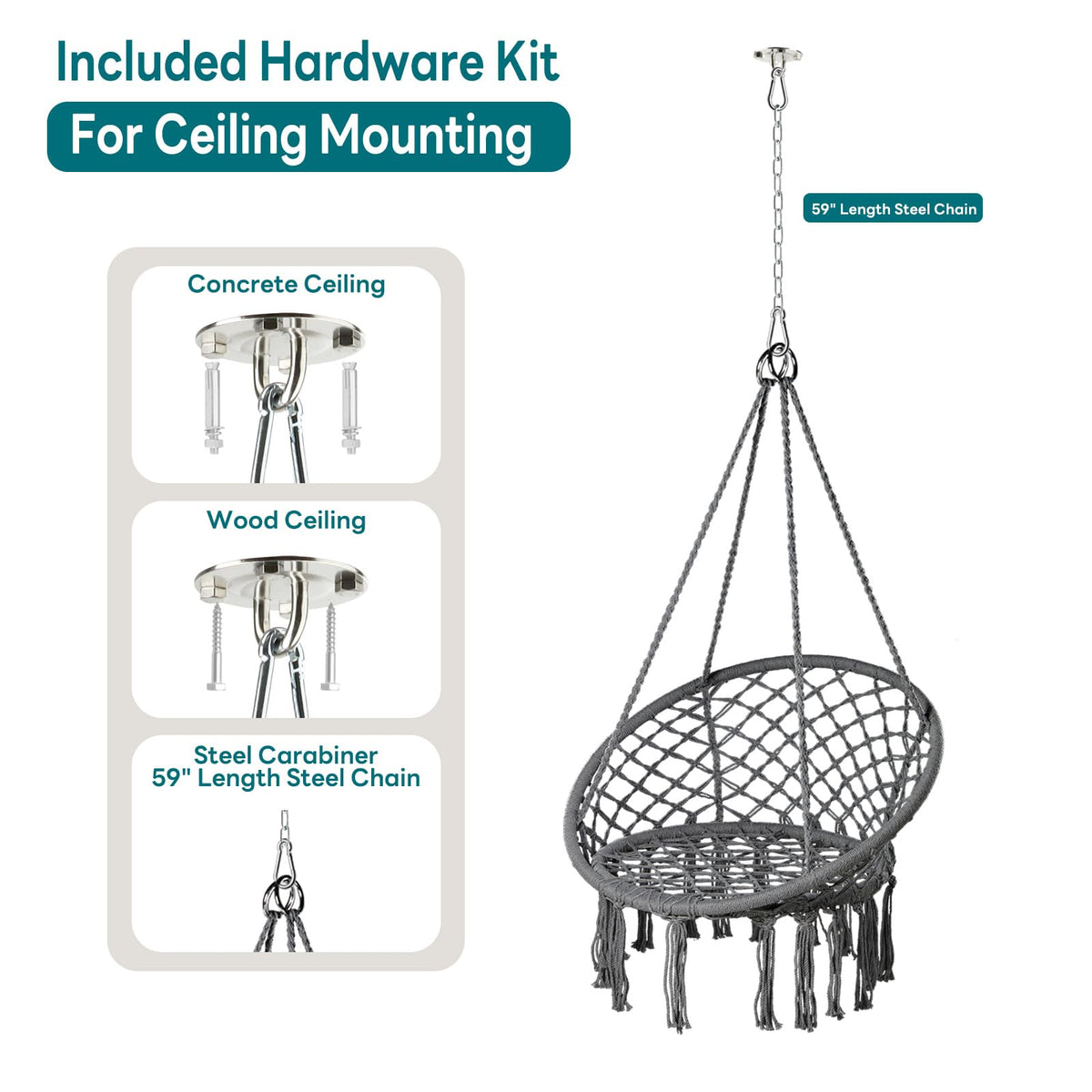 JoyView hanging hardware kit included for easy installation.