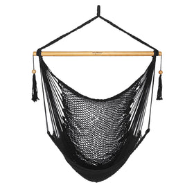 JoyView hammock chair with wooden spreader bar for outdoor lounging