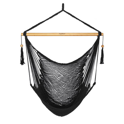 JoyView hammock chair with wooden spreader bar for outdoor lounging