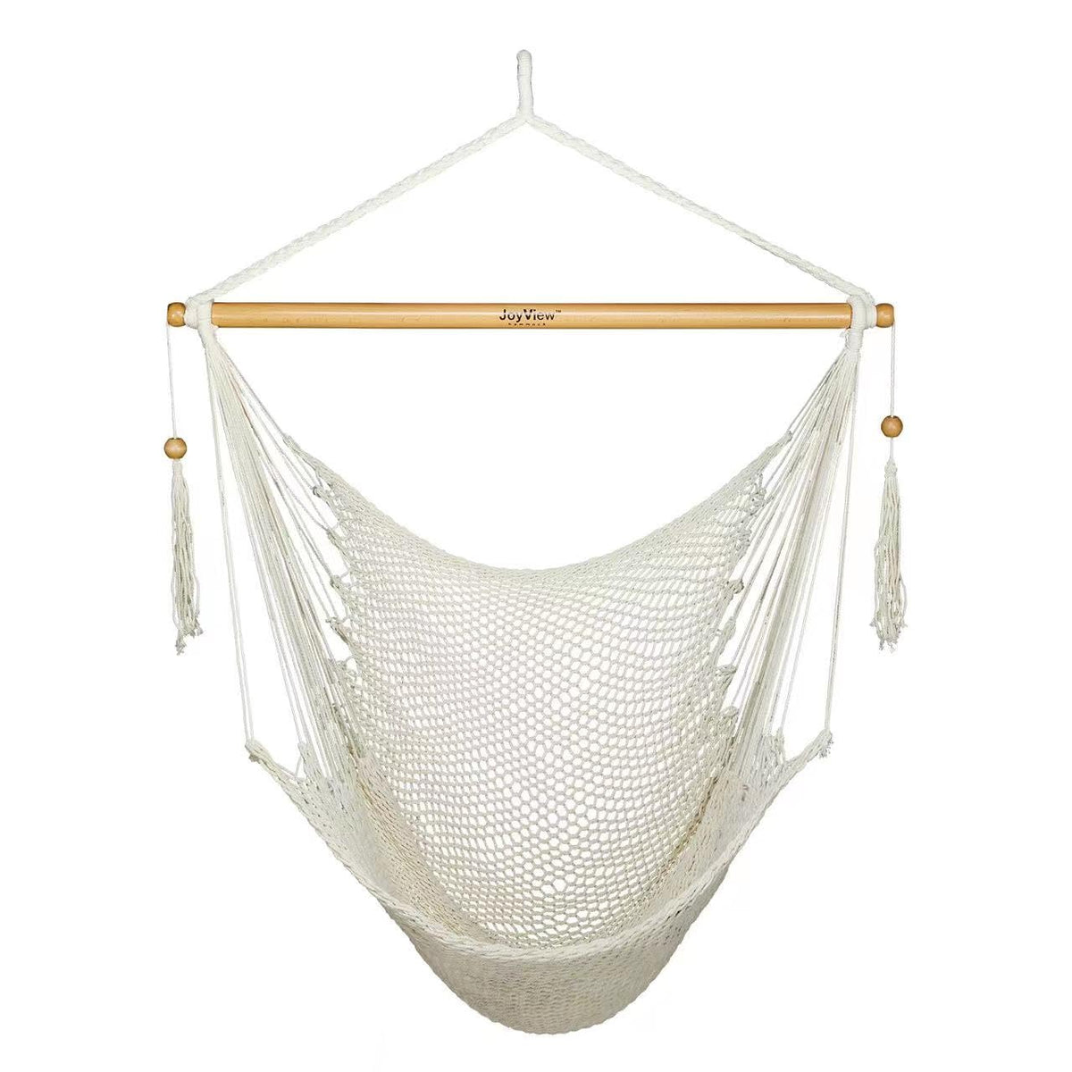 JoyView hammock chair with spreader bar shows stable design for outdoor lounging