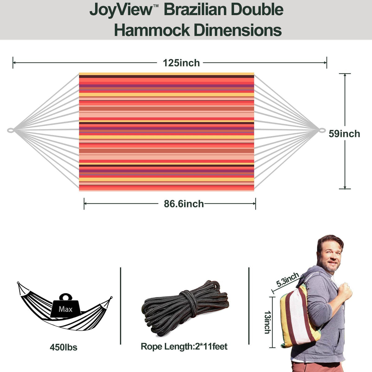 JoyView close-up of end rope loops showing sturdy woven supports