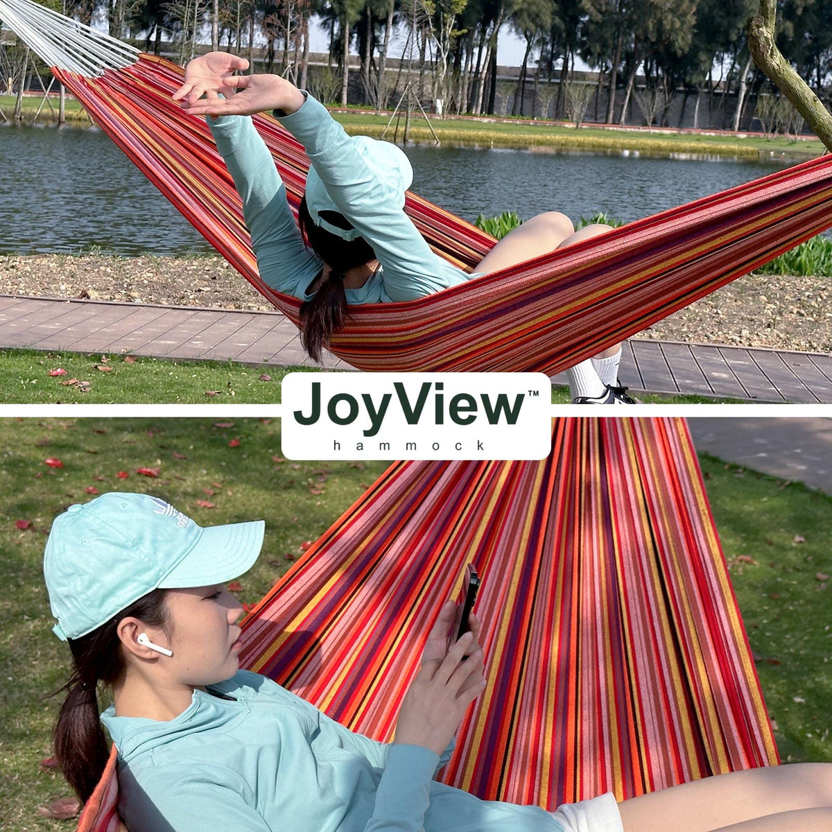 JoyView outdoor patio relaxation with breathable cotton blend fabric.