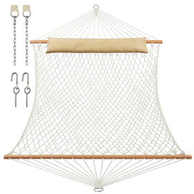 JoyView traditional rope double hammock bed 78x55 inches for two adults, ideal outdoor lounging.