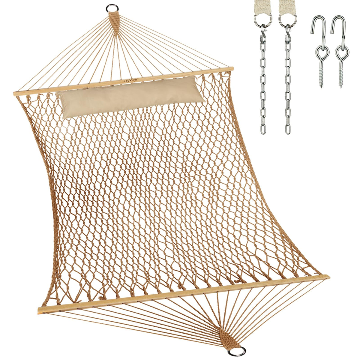 JoyView traditional rope hammock bed offering breathable comfort.