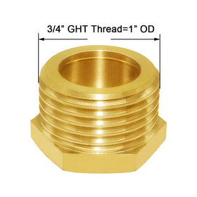 Joywayus 3/4-in GHT male brass plug fits standard female hoses.
