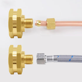 Joywayus adapter in a garden irrigation setup for drip and misting.