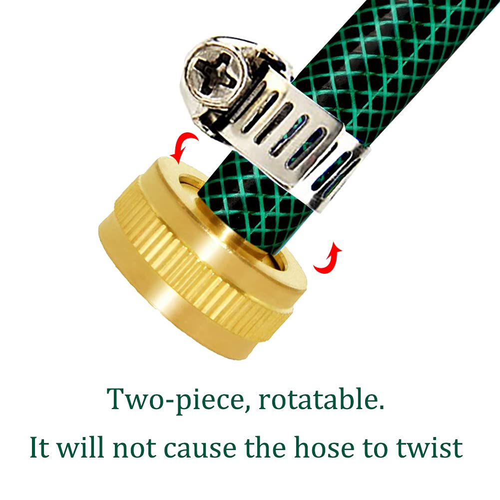 Joywayus brass hose connector installed in a garden setup demonstrates easy assembly.