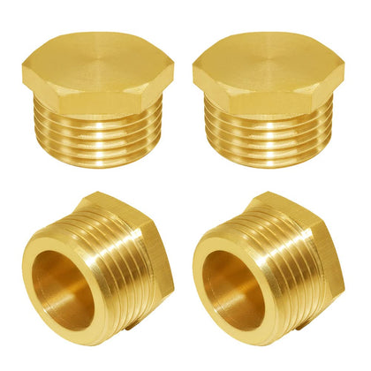 Joywayus brass pipe plug with outer hex head for secure hose end closure.
