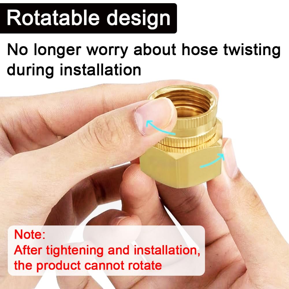 Joywayus rotating hose connection reduces kinking and stress on hoses