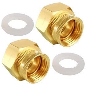 Joywayus brass swivel adapter close-up showing 3/4 GHT to 1 NPT threads for steady connections