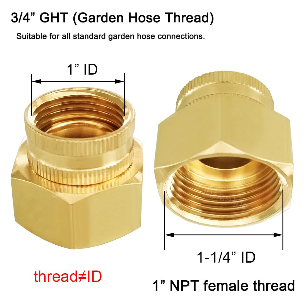 Joywayus brass swivel connection assembly enables easy garden hose to pipe threading